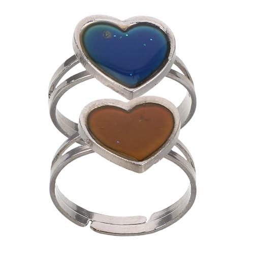MUCKLILY 2stücke Fashion Farbwechsel Temperaturring Für Frauen Einstellbarer Stimmungsring Im Boho-stil Offen Wechselnde Farben Reflektieren Emotionen Für Teenager Und Junge Damen von MUCKLILY