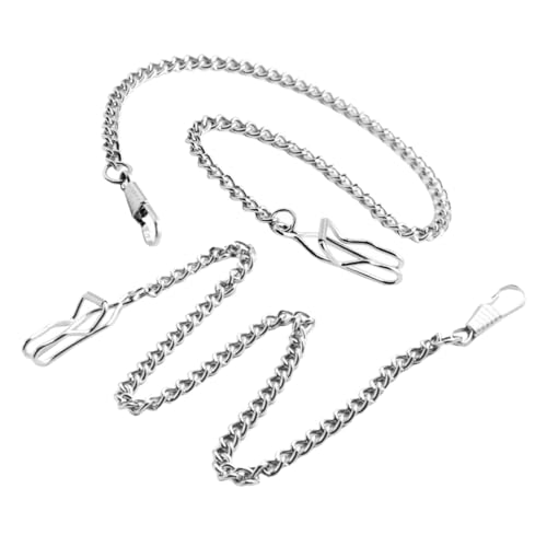 MUCKLILY 2stücke Vintage Metall Taschenuhrkette Für Herren Dekorative Uhrenkette Hosenkette Aus Edelstahl Mit Charms Für Armband-Sets Kleidungszubehör Für Täglichen Gebrauch von MUCKLILY