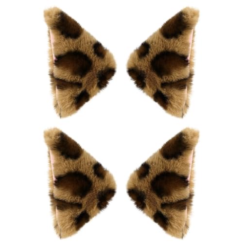 2 Paare Katzenohren Haarspangen Im Leopardenmuster Für Mädchen – Perfekter Haarschmuck Für Halloween Cosplay Und Mottopartys von MUCKLILY