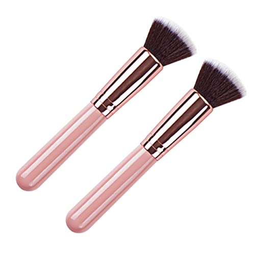 MUCKLILY 2stücke Flacher Foundation-pinsel Für Flüssiges Make-up Multifunktions-kosmetikpinsel Aus Hochwertigem Material Für Frauen Make-up-schönheitspinsel Zum Auftragen Von Cremes von MUCKLILY