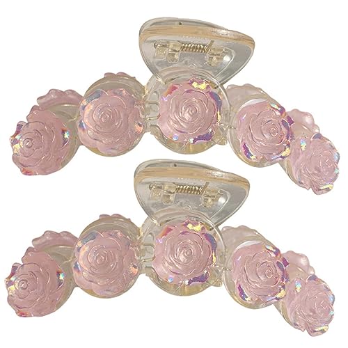 MUCKLILY 2stücke Große Camellia Haarklammern Für Frauen Rutschfeste Clip-designs Für Dickes Langes Und Gewelltes Haar Acryl-haarklammern Für Stilvolle Frisuren von MUCKLILY