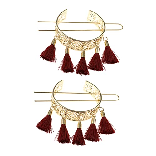 MUCKLILY 2stücke Hohler Haarstab Quastenhaarnadel Retro Chignon Pin Frauen Haarschmuck Haarornament Aus Legierung Mit Glatten Kanten Für Hanfu Frisuren Accessoires von MUCKLILY