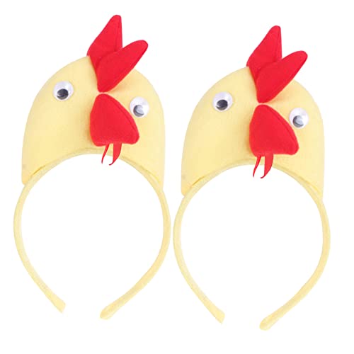 MUCKLILY 2stücke Hühnchen-kopfbedeckung Lustiges Und Einfallsreiches Haarband Für Partys Und Feiern Rutschfest Kinderfreundliches Material Dekorative Hühnerform Für Kostüme Und von MUCKLILY