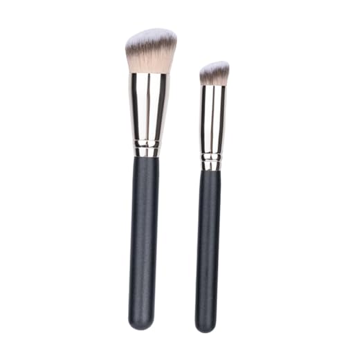 MUCKLILY 2stücke Kosmetikpinsel Für Damen Foundation-pinsel Make-up-tool Aus Hochwertigen Kunstfasern Weich Dicht Für Foundation Concealer Geeignet Einfach Und Bequem Anwendung von MUCKLILY