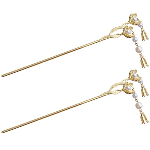 MUCKLILY 2stücke Perlen-blumen-haarstäbchen Für Frauen Mädchen-haar-gabeln Haarschmuck Für Hochzeiten Und Partys Langlebig Und Elegant von MUCKLILY