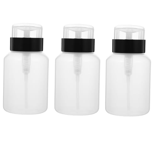 MUCKLILY 3 STÜCKE Leere Pressflaschen Nagellackentferner spender aus Robustem Kunststoff Auslaufsicher mit Breiter Öffnung Leicht Tragbar für Nagellack Make up entferner Lotion Toner von MUCKLILY