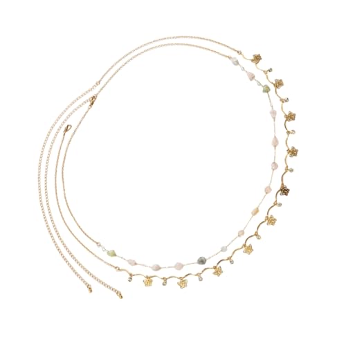 MUCKLILY 3 Sätze Doppellagige Metall Taillenkette Mit Strass Boho Bauchschmuck Für Partys Hochzeiten Und Strandveranstaltungen Verstellbare Körperkette Für Damen 2 Stück * 3 von MUCKLILY