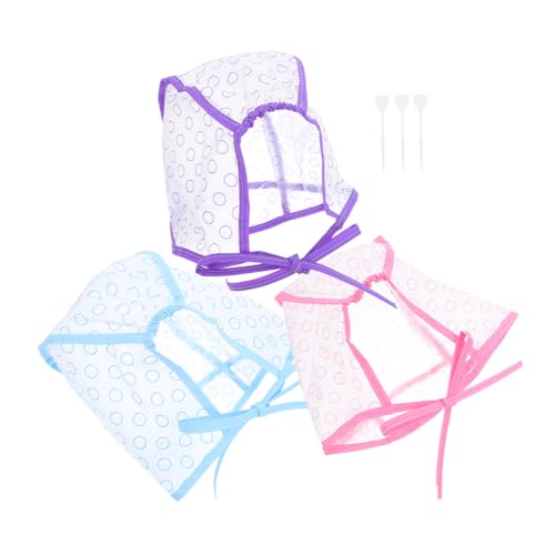 MUCKLILY 3 Sets Strähnchenkappe Und Haken Professionelles Haarfärbewerkzeug-set Für Den Salon- Und Heimgebrauch Wiederverwendbare Haarfärbekappe Mit Häkelnadeln von MUCKLILY