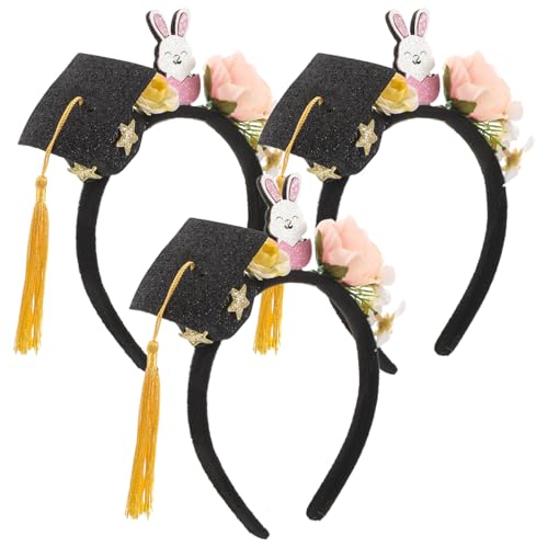 MUCKLILY 3 Stück Abschlusshut Haarband für Kindergarten Abschlussfeiern Verkleidung und Fotorequisiten für Besondere Anlässe von MUCKLILY