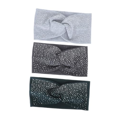 MUCKLILY 3 Stück Elastische Damen Stirnbänder Geknotet Dehnbar Atmungsaktiv für Yoga Fitness Laufen Freizeit Hautfreundliches Material Komfortabler Sitz Modische Kopfbedeckung von MUCKLILY