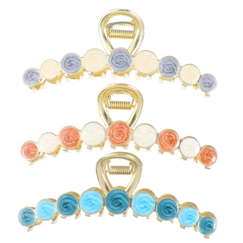 MUCKLILY 3 Stück Große Haarklammer für Dickes Haar Langlebige Legierung Modischer Haarschmuck Starker Griff Geeignet für Damen und Vielseitige Frisuren Zufällige Farbe Zufällige Farbe von MUCKLILY