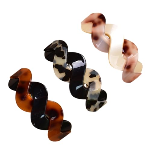 MUCKLILY 3 Stück Große Schildpatt haarspangen aus Acryl Modische Haar klammern für Damen Vielseitig Einsetzbar für Hochzeit Party Alltag Elegante Haarschmuck accessoires Farben Variieren von MUCKLILY