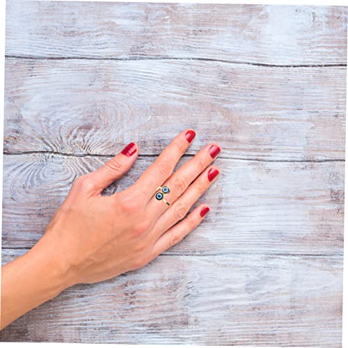 MUCKLILY 3 Stück Minimalistischer Verstellbarer Evil Eye Ring Damen Offener Bandring Ethno Schmuck für Alltag Party Hochzeit von MUCKLILY