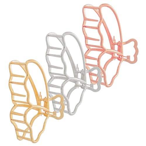 MUCKLILY 3 Stück Schmetterlings haarklammern aus Legierung Modische Haarspangen für Dickes Haar Stilvolle Haarklammern mit Starkem Halt Elegantes Haarschmuck Damen und Teenager von MUCKLILY