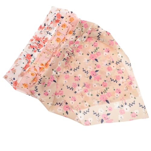 MUCKLILY 3 Stück Teiliges Elastisches Haarbandana mit Blumenmuster Leichter Atmungsaktiver Dreieckstuch Kopfschmuck für Frauen und Mädchen Vielseitiges Haarschal in Weiß und Khaki von MUCKLILY