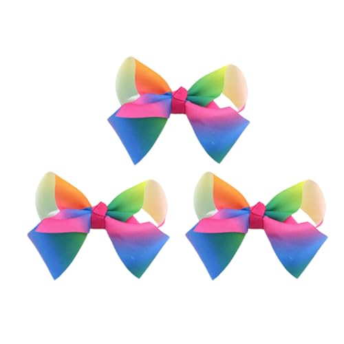 MUCKLILY 3 Stück Teiliges Haarklammer Farbverlauf Bunte Schleifen haarspangen für Mädchen Langlebiges Zubehör für Dünnes Haar für Alltag Schule und Festlichkeiten von MUCKLILY