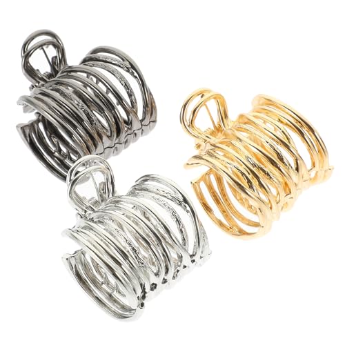 MUCKLILY 3 Stück Teiliges Haarklammer Haarspange für Damen Ponytail Halter Elegant Robuster Haarschmuck für Alltag Party Hochzeit in Gold Silber Schwarz von MUCKLILY