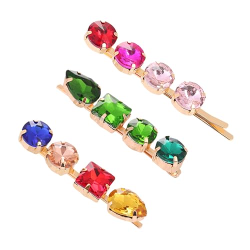 MUCKLILY 3 Stück Teiliges Haarschmuck Legiertem mit Bunten Strasssteinen Elegante Haarspangen für Damen und Mädchen Langlebig Modisch und Vielseitig für Verschiedene Anlässe Geeignet von MUCKLILY