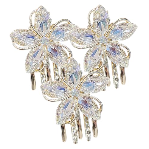 MUCKLILY 3 Stück Teiliges Kleine Haarklammern aus Stilvolle Blumen Haarspangen für Damen Langlebige Haarklemmen zum Fixieren von Fransen und Frisuren bei Alltag Reisen Make Up und Bad von MUCKLILY