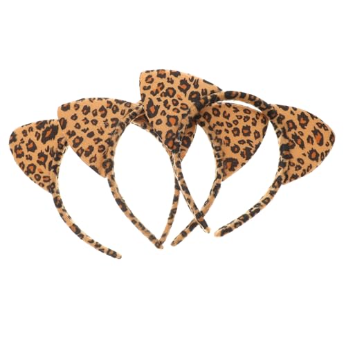 MUCKLILY 3 Stück Teiliges Leopard Haarreif mit Tierohren Modische Haarbänder für Teenager Mädchen und Frauen Langlebige Haaraccessoires für Partys Alltag und Karneval von MUCKLILY