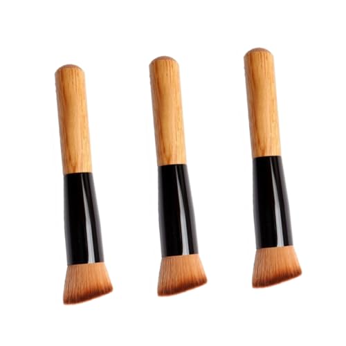 MUCKLILY 3 Stück Teiliges Make up Blush Puder Pinsel aus Weichen Synthetischen Fasern Multifunktional Leicht Tragbar für Damen Professionelles und Tägliches Schminken Zufällige Farbe von MUCKLILY