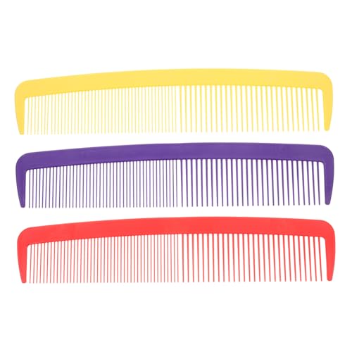 MUCKLILY 3 Stück Teiliges Riesiger Breiter Clown Kämme Lustige Cosplay Accessoires in Rot Gelb Übergroße Haarkämme für Halloween Karneval Party Bühnenrequisiten für Frauen und Männer von MUCKLILY