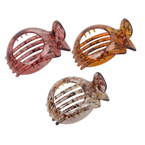 MUCKLILY 3 Stück Teiliges Runde Hohl Gearbeitete Haarspangen aus Langlebigem Harz Dekorative Haarklammern für Damen Vielseitig Einsetzbar für Dickes Feines und Normales Haar bei Alltag und von MUCKLILY