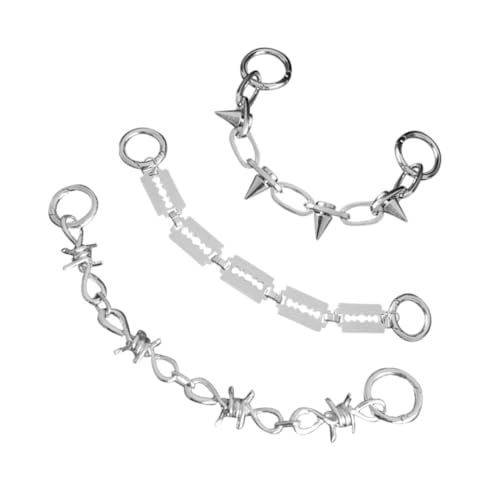 MUCKLILY 3 Stück Teiliges Schuhketten Schuhanhänger Punk Design Metall schuhschmuck für Sneaker Boots Damen Dekorative Schnürsenkel Accessoires Passend für Schuhe mit Löchern Vielseitig von MUCKLILY