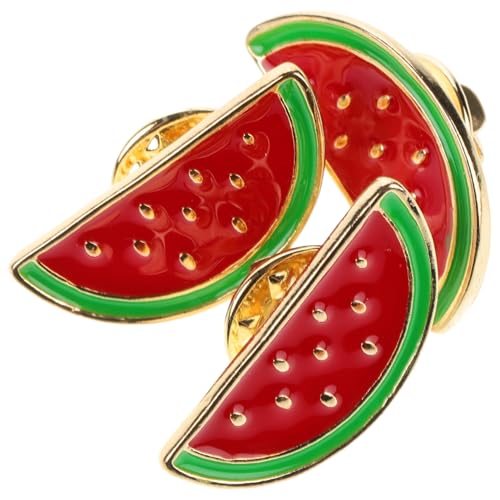 MUCKLILY 3 Stück Teiliges Set Süße Wassermelonen broschen aus Metall Bunte Cartoon anstecknadeln für Kleidung Rucksäcke und Hüte Verspielte Broschennadeln für Individuelle Modeakzente von MUCKLILY