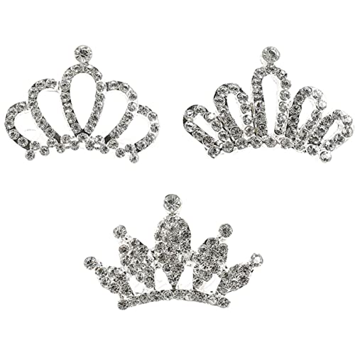 MUCKLILY 3 Stück Teiliges Tiara Haarspangen für Mädchen Glitzernde für Rollenspiele Geburtstagsfeiern und Weihnachten Langlebig und Hautfreundlich von MUCKLILY