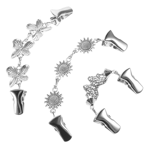 MUCKLILY 3 Stück Vintage Blumen Broschen Kleid Clips Stilvolle Strickjacken Clips aus Zinklegierung Robust und Fein Verarbeitet von MUCKLILY