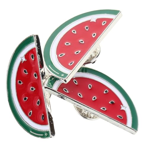 MUCKLILY 3 Stück Wassermelonen Broschen aus Langlebiger Anstecknadeln für Damen Vielseitige Schmuckclips für Kleider Cardigans und Schals Kreatives Frucht Design von MUCKLILY
