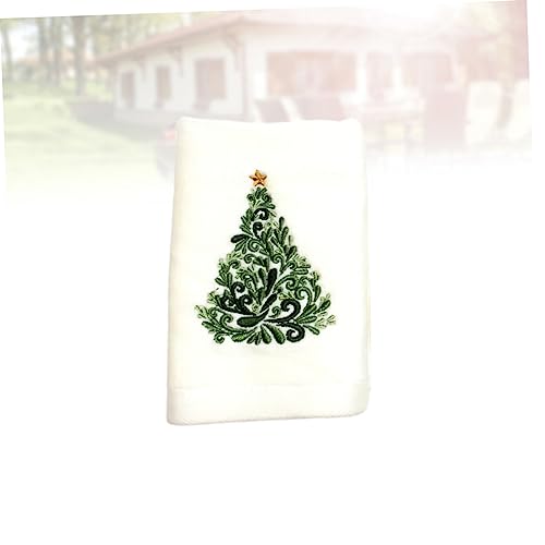 MUCKLILY 3 Stück Weihnachtliches Gesichtstuch aus Weichem Baumwollstoff mit Besticktem Weihnachtsbaum Handtuch für Gesichtspflege und Festliche Dekoration im Bad Geschenkidee von MUCKLILY