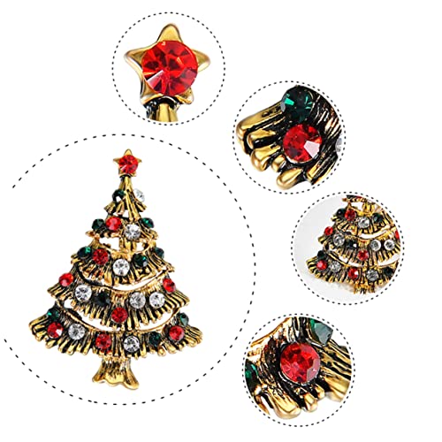 MUCKLILY 3 Stück Weihnachtsbaum Brosche Pin Strass Farbverlauf Kreativ Damen Schmuck Festliche Anstecknadel für Kleidung Taschen von MUCKLILY