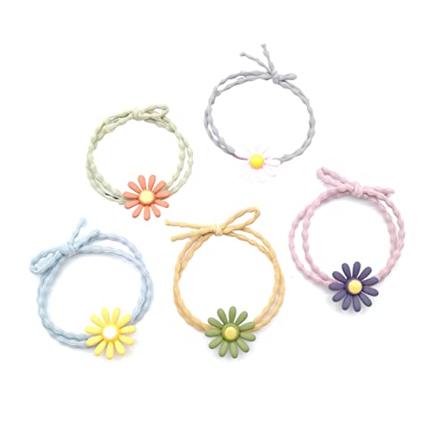 MUCKLILY 30 Stück Teiliges Daisy Haargummi mit Bunten Elastischen Haarring für Damen und Mädchen Hoher Modisches Haarband in Gelb Grün und Orange Vielseitig für Alltag und von MUCKLILY