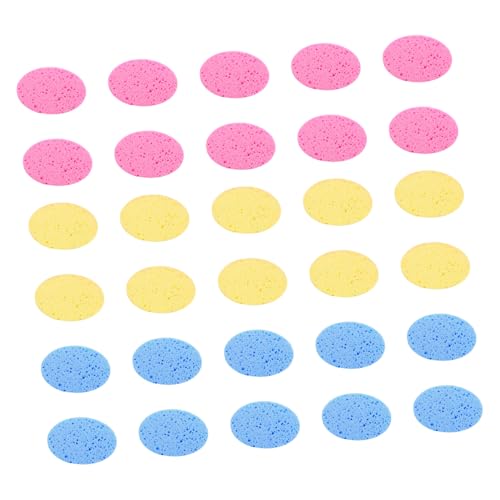 MUCKLILY 30 Stück Teiliges Makeup entferner Schwamm Runde Gesichtsreinigungspads in Hautfarbe und Blau Sanfte Porentiefe Reinigung Wiederverwendbare Weiche Makeup schwämme für Damen und von MUCKLILY