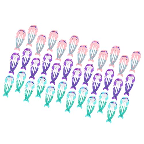 MUCKLILY 36 Stck Teiliges Meerjungfrau Haarspangen für Mädchen Bunte Metall Haarclips mit Starkem Modischer Haarschmuck für Langlebig und Komfortabel für Verschiedene Anlässe und Outfits von MUCKLILY