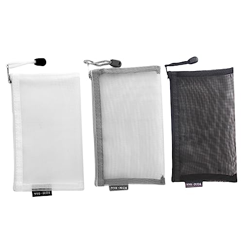 MUCKLILY 3Stücke Mesh Stifteetui Federmäppchen mit Reißverschluss Transparente Schreibwaren für Schule Büro und Aktivitäten von MUCKLILY