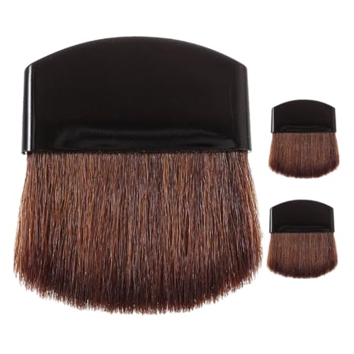 MUCKLILY 3Stücke Mini Make Up Pinsel Kurze Griffe für Foundation Lidschatten und Highlighter Kompakt und Tragbar für Unterwegs und Reisen Sanftes Auftragen von MUCKLILY