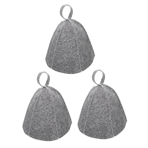 MUCKLILY 3Stücke Sauna Hüte aus Dickem Filz Wiederverwendbare Sauna Mützen für Damen und Herren Atmungsaktiv Schützend für Wellness Hause von MUCKLILY