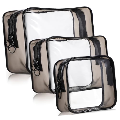 MUCKLILY 3 Stücke Reise Make Up Organizer Taschen Tragbare Kosmetik Behälter Durchsichtiger Kulturbeutel für Damen für Reisen und Alltag von MUCKLILY