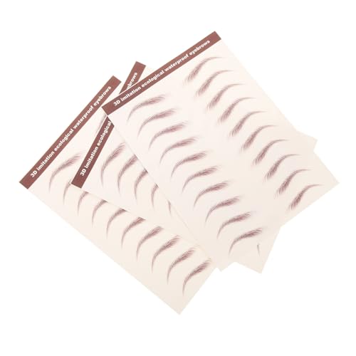 MUCKLILY 3blätter Augenbrauen Aufkleber Simulation Wasserfest Braun Augenbrauenaufkleber Make-up-zubehör Augenbrauentransferaufkleber Augenbrauensimulation Augenbrauenformung von MUCKLILY