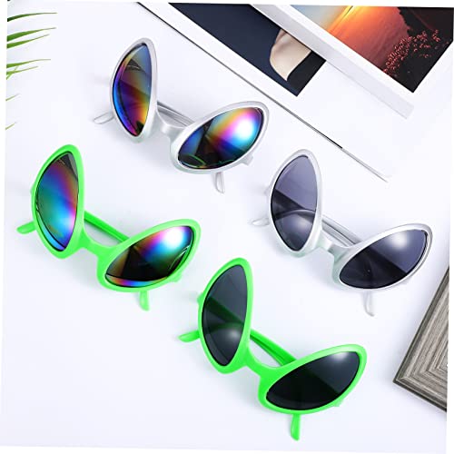 MUCKLILY 4 Außerirdische Partybrille Bunte und Graue Gläser Universelle für Damen und Herren Lustige Cosplay und Festivalbrillen für Fotoaufnahmen und Partys von MUCKLILY