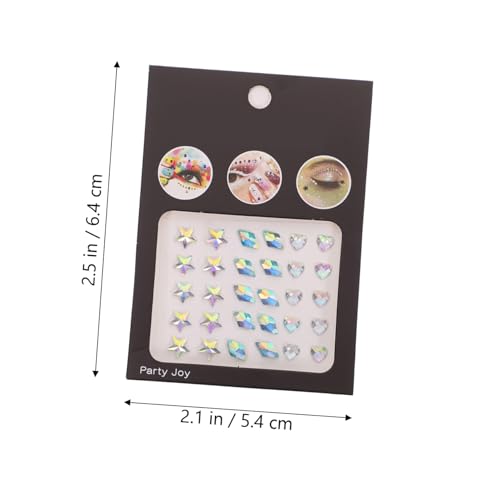 MUCKLILY 4 Blätter Selbstklebende Gesichtsrhinestones mit Glänzenden Augenjuwelen und Perlen Wiederverwendbare Makeup Aufkleber für Festival Party Cosplay und Bühnenauftritte von MUCKLILY