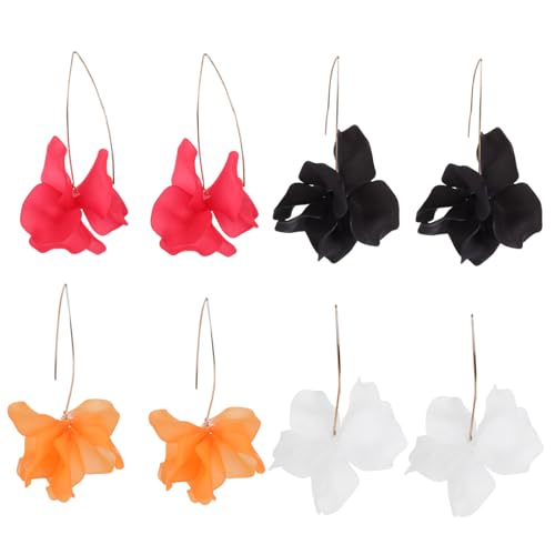MUCKLILY 4 Paare Acryl Blütenblatt Ohrstecker Ohrringe für Damen und Mädchen Leichte Langlebige Blumen ohrringe Modischer Schmuck als Geschenk für Teens und Frauen für Zufällige Farbe MUCKLILY 4 Paare Acryl Blütenblatt Ohrstecker Ohrringe für Damen und Mädchen Leichte Langlebige Blumen ohrringe Modischer Schmuck als Geschenk für Teens und Frauen für Zufällige Farbe von MUCKLILY