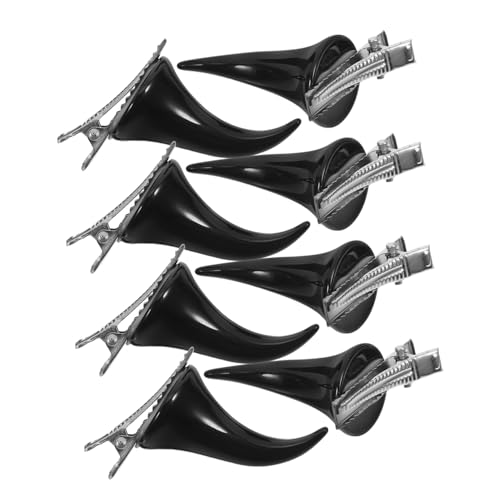 MUCKLILY 4 Paare Gothic Teufelshorn Haarspangen Kreative Halloween Haarschmuck für Damen Zubehör für Cosplay und Partys Einfache Anwendung Schmerzfreies Tragen Schwarze Clips von MUCKLILY
