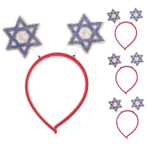 MUCKLILY 4 Stck. Pessach Stirnbänder mit Davidstern Festliche Accessoires für Hanukkah Feiern und Fotoshootings für Partys und Feiertagsdekorationen von MUCKLILY