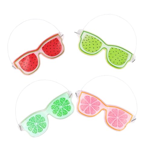MUCKLILY 4 Stück Gel Eis Augenmasken in Fruchtigem Design Wiederverwendbar Kühlende Kompresse gegen Geschwollene Augen Erfrischend und Entspannend Passend für Damen und Herren von MUCKLILY