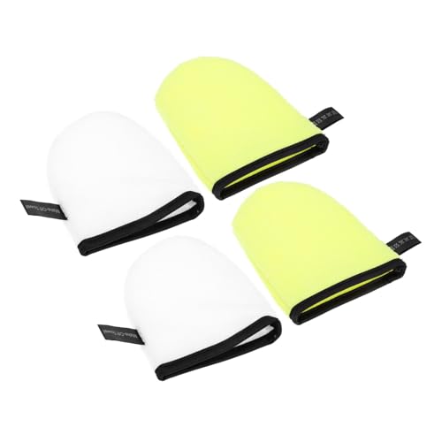 MUCKLILY 4 Stück Gesichtspflegehandschuhe aus Weicher Waschbare Makeup entferner Tücher für Damen Sanfte Reinigung und Peeling Praktische Gesichtswäsche Handschuhe für Zufällige Farbe von MUCKLILY