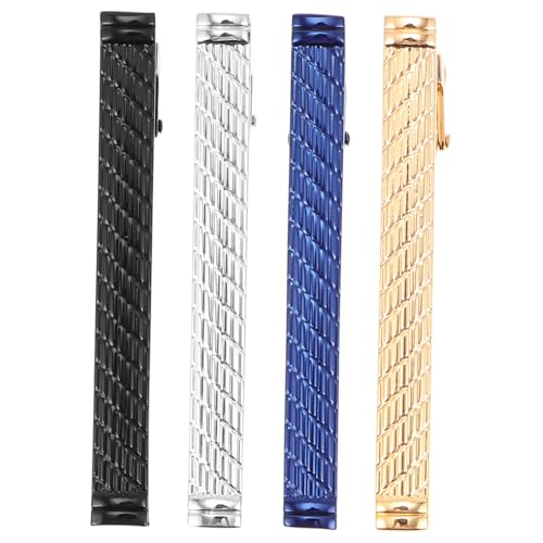 MUCKLILY 4 Stück Herren Krawattenklammer Edelstahl Business Tie Bars Stilvoll Schlicht Langlebig für Hemd und Krawatte Sicherer Halt Modisches Accessoire Attraktive Krawattennadel von MUCKLILY